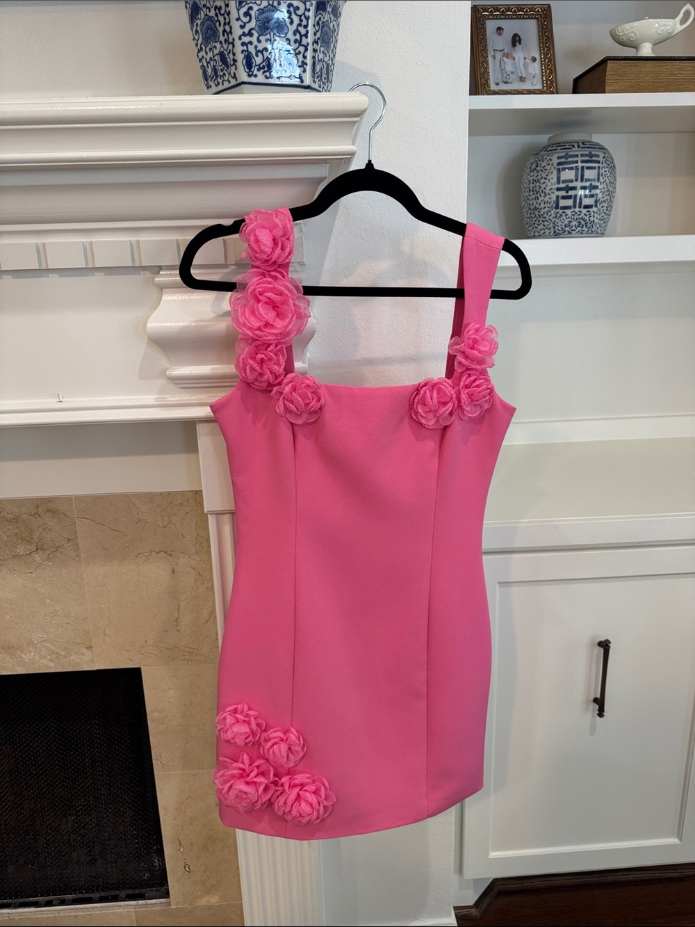 ELLIATT tromp dress PINK 3d floral detail dress